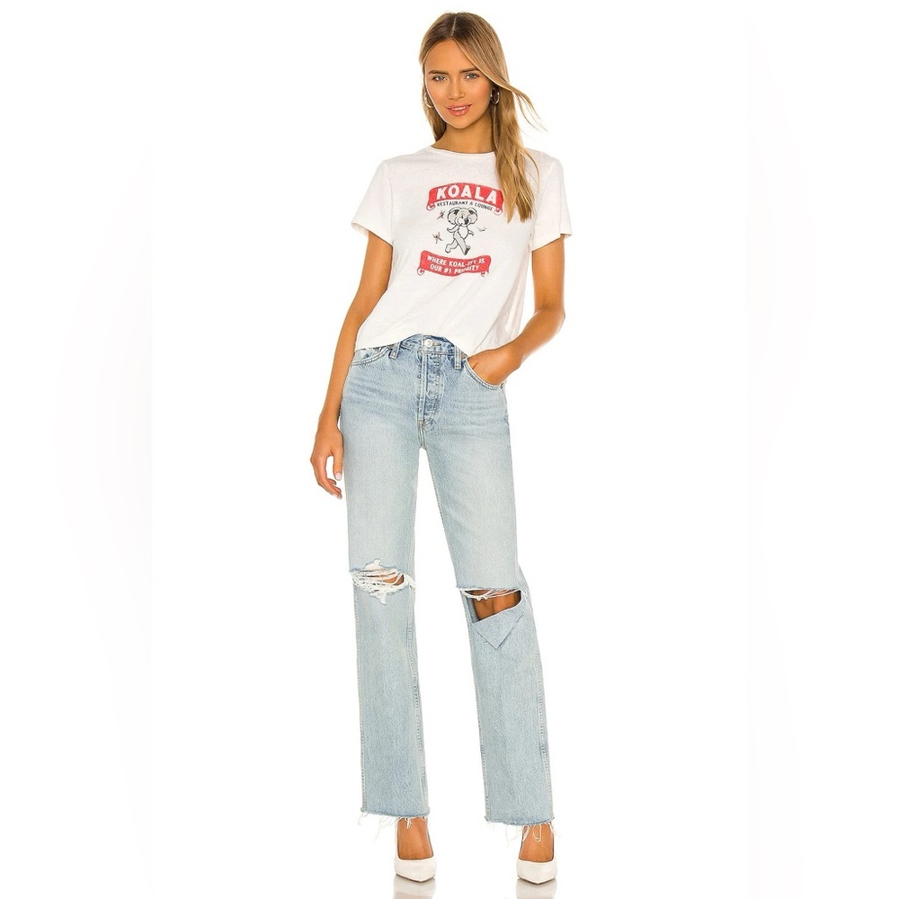 Re/Done jeans “High Rise Loose” in Breezy Indigo with Rips